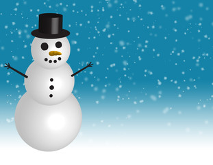 Beautiful Winter Landscape with Happy Snowman!