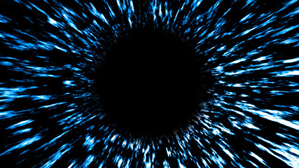 Abstract background with black hole. Digital space illustraton. 3d rendering.