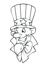 4th of July - Uncle Sam Face Vector