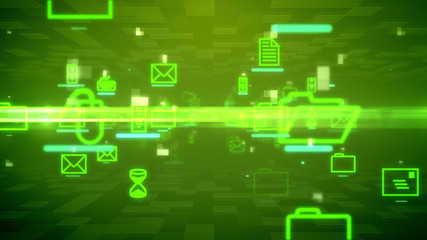 Obraz premium Abstract electronic mails in cyberspace