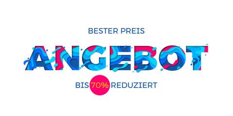 Fototapeta premium Angebot German sale banner winter seasonal holiday shopping discount promo vector offer