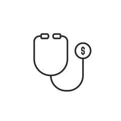 thin line stethoscope like financial health