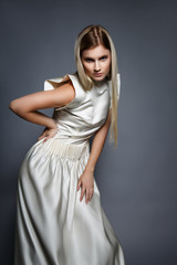Fototapeta premium Beauty studio portrait of a beautiful model in the studio.