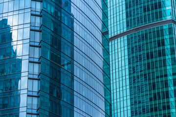 Fototapeta premium Close-Up of Modern Office Buildings in city of China..