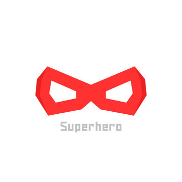 Simple Red Superhero Mask Icon