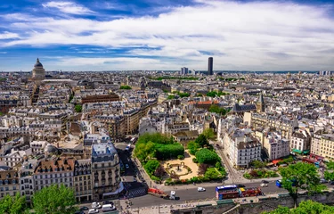 Poster Skyline of Paris with view on The Latin Quarter of Paris, the 5th and the 6th arrondissements of Paris, France © Ekaterina Belova