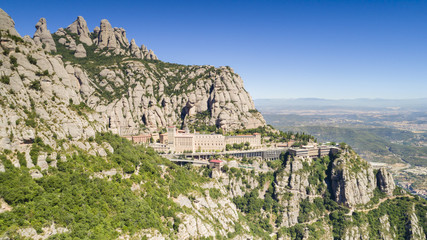 Fototapeta na wymiar Montserrat Monastery Aerial View