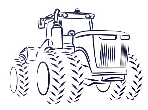 Fototapeta Tractor Sketch.