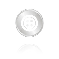 Knopf - Silber Münze mit Reflektion