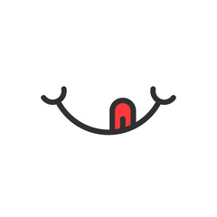 smile logo with tongue like yummy