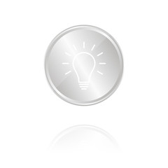 Glühbirne - Silber Münze mit Reflektion