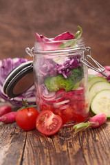 colorful salad in jar