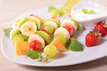 fruit with yogurt