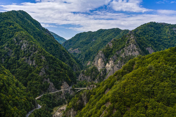 Obraz premium the valley of the Arges river seen from above