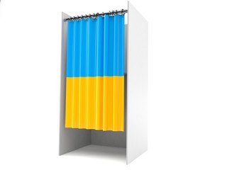 Vote cabinet with ukraine flag