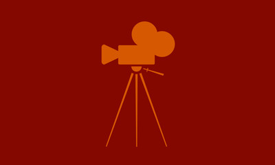 Retro Vintage Video Camera (Flat Vector Illustration)