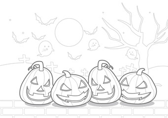 ハロウィン塗り絵