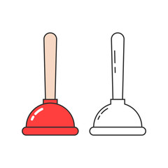 two thin line plunger icon