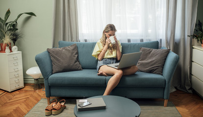 Woman Enjoyig Time at Home