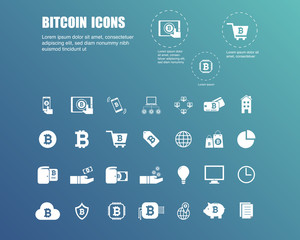 Bitcoin icons for currency exchange online illustration.vector