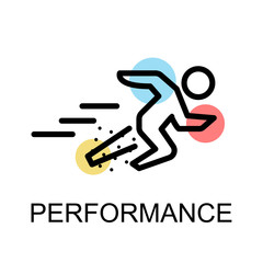 Running man icon for performance on white background