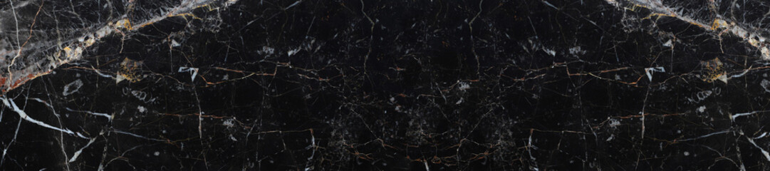 Panele Szklane Podświetlane  panorama tekstury czarnego marmuru w tle