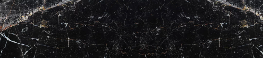Foto op Plexiglas Steen panorama textuur zwart marmer achtergrond