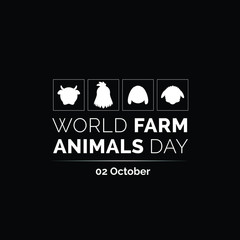 World Farm Animals Day, Abstract white and black vector