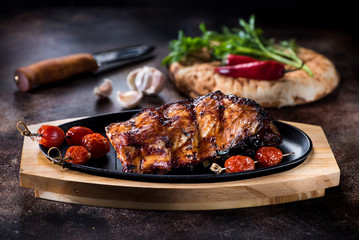 Grilled pork BBQ ribs