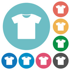 T-shirt flat round icons
