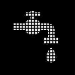 Pixel Icon - Wasserhahn mit Tropfen