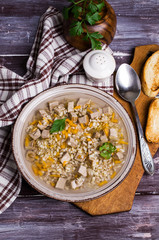 Soup with pearl barley
