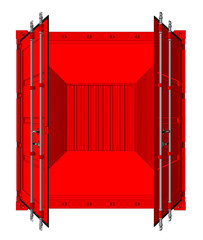 Vector of open cargo container