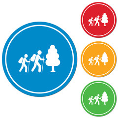 Hiking icon illustration