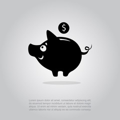 Obraz premium Piggy bank and coins