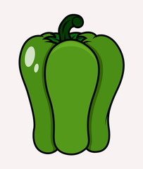 Green Capsicum - clip-art vector illustration 