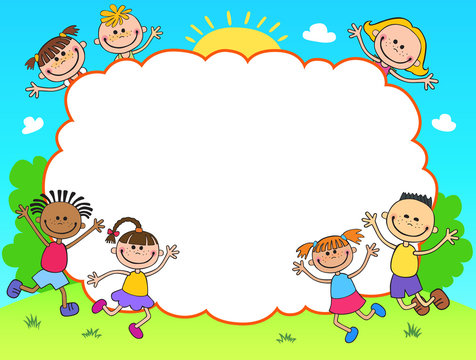 Kids Diploma certificate background design template