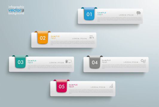 5 Tabs Colored Markers Index Infographic