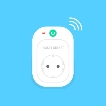 White Smart Power Socket Icon