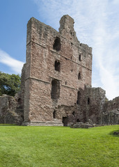 Fototapeta na wymiar The ruins of Norham Castle in north Northumberland, England, UK.