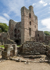 The ruins of Norham Castle in north Northumberland, England, UK.