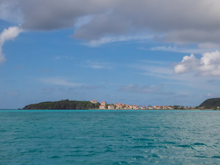 Caribbean Island Sint Maarten, St. Maarten with view to Fort Amsterdam