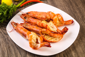 Grilled tiger prawn