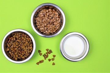 An Image of cat food with colorful background 