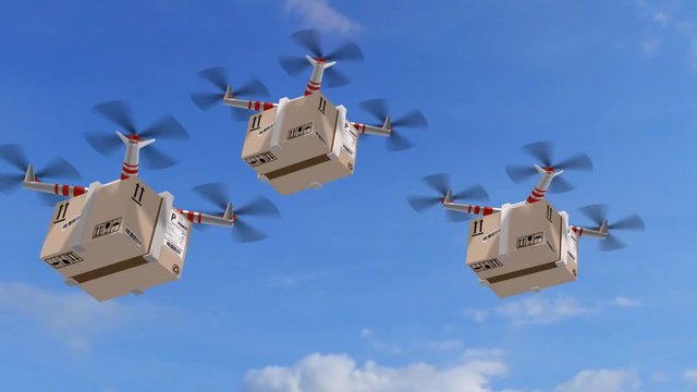 
delivery drones - drone Quadrocopter delivers a package - fast autonomous drone delivery 