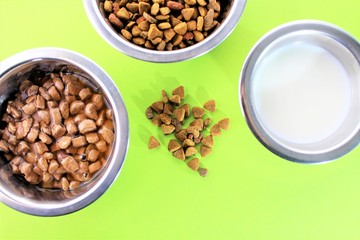 An Image of cat food with colorful background 
