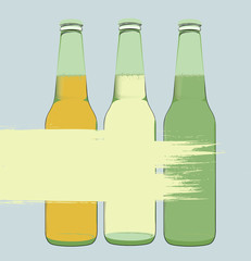 Beer Bottles Grunge Banner