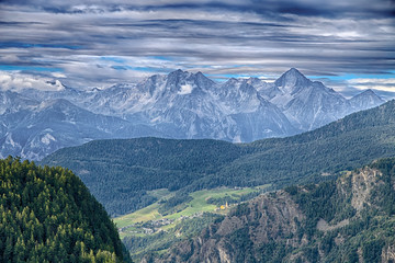 Mountainous landscape of Val D'Aosta, Italy.