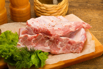 Raw pork ribs