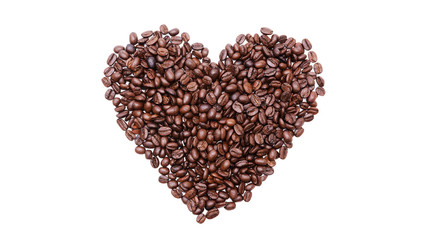 coffee beans on a white background.